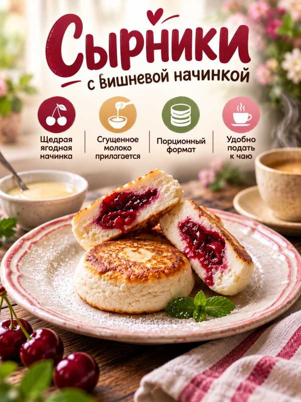 Сырники с вишневой начинкой (3 шт.)